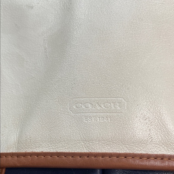Coach Cream, Blue, and Brown Leather Crossbody Bag - Picture 2 of 16